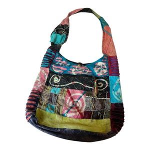 Boho Hippie Patchwork Hobo Sling Bag Crossbody Himalayan Nepali Monk Bag